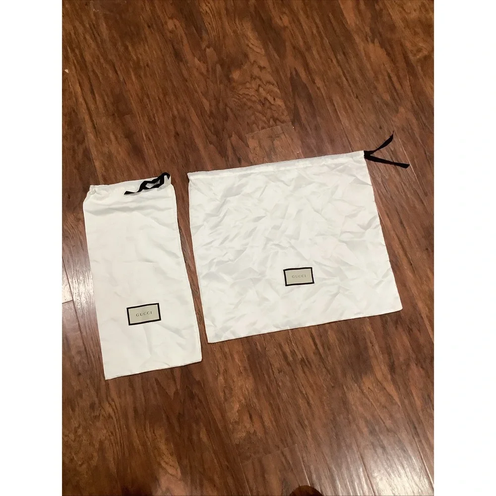 2 Gucci Dust Bag Storage Cover  Drawstring White